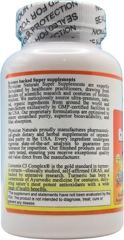 Super Curcumin C3 1000 with Bioperine 1000 mg High Absorption Pure Curcumin 1000 mg per Caplet Supports Joint Health in Saudi Arabia