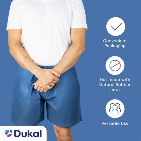 Dukal 360 Patient Exam Wear, Short, Non-Sterile, Unisize, Dark Blue (5 Bags/Case 10 Bag) (Pack of 50) in Saudi Arabia