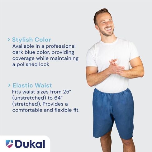 Dukal 360 Patient Exam Wear, Short, Non-Sterile, Unisize, Dark Blue (5 Bags/Case 10 Bag) (Pack of 50) in Saudi Arabia