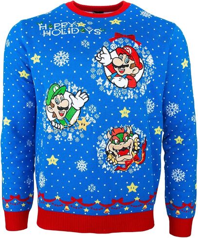 NUMSKULL للجنسين الرسمي Nintendo Super Mario Christmas Jumper للرجال أو النساء - هدية سترة حداثة قبيحة in Saudi Arabia
