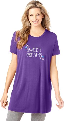 Dreams & Co. Plus Size Soft Pj Tunic Tee in Saudi Arabia
