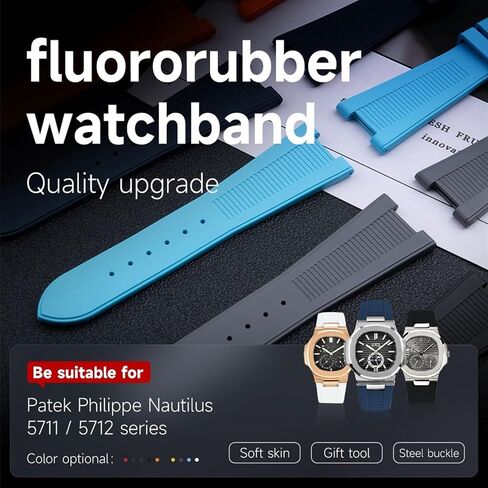 25-12mm FKM Fluororubber WatchBands Accessories For Patek Philippe Strap For Nautilus Watchband 5711/5712 Original Interface Wristband in Saudi Arabia