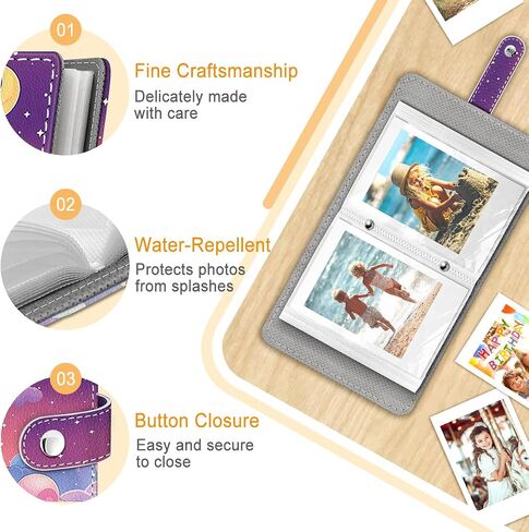 Night Sky Small Photos Album for 2x3 Inch Films, 56 Pockets Mini Cute Albums Book for Polaroid Fujifilm Instax Mini Instant Camera Printer, Kpop Photocard Pictures Binders Holders Storage in Kuwait