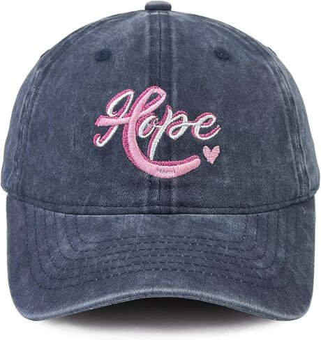 Hope Embroidered Baseball Caps for Women Men Pink Ribbons Adjustable Baseball Hat in Kuwait