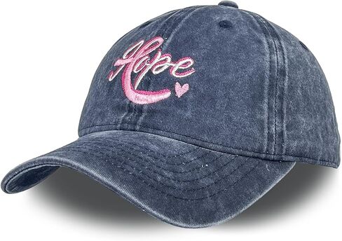 Hope Embroidered Baseball Caps for Women Men Pink Ribbons Adjustable Baseball Hat in Kuwait