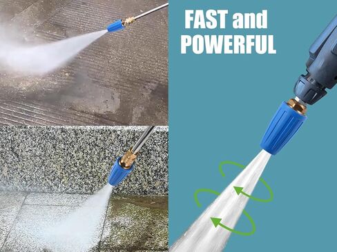 4000 PSI Turbo Nozzle Pressure Washer Pressure Washer Tips 1/4" Quick Connect with 7 Power Washer Nozzle Tips Kit Multiple Degrees (0, 15, 25, 40, 65, Rinse1, Soap2) for Car Concrete Brick in Kuwait