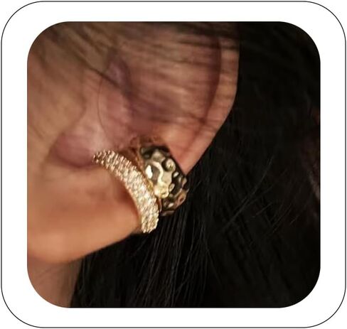 Rhinestones Ear Cuff Cartilage 7 Crystals Ear Cuffs Hoop Climber S925 Sterling Silver Earrings with Cubic Zirconia CZ Hypoallergenic Piercing Gifts for Women in Saudi Arabia