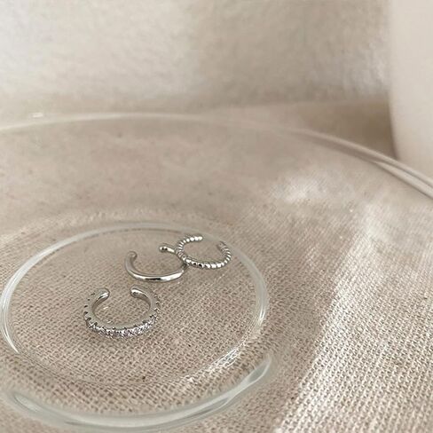 Rhinestones Ear Cuff Cartilage 7 Crystals Ear Cuffs Hoop Climber S925 Sterling Silver Earrings with Cubic Zirconia CZ Hypoallergenic Piercing Gifts for Women in Saudi Arabia