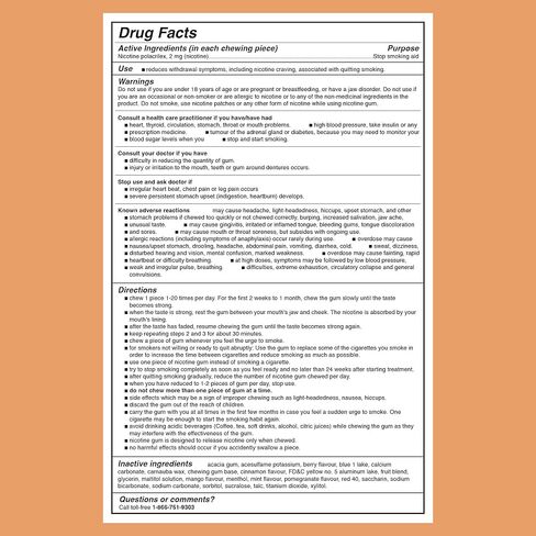 Lucy ™ Nicotine Gum 4mg ، 100 Count ، Espresso - Health Canada Health Product NPN 80108821 - NRT Stop Aid Aid ، تقليل أعراض الانسحاب والرغبة الشديدة in Kuwait