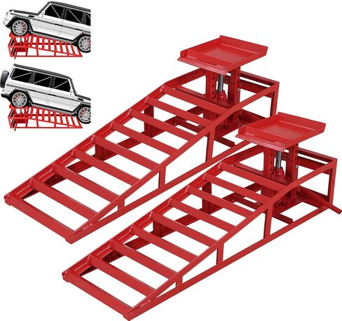 2 Pack Heavy Duty Hydraulic Car Ramps, 3T 6600lbs Capacity Low Profile Hydraulic Car Ramps Lift, Auto Car Truck Service Ramps Lifts for Auto Repair in Saudi Arabia