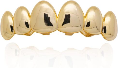 18K الذهب مطلي بالهيب هوب أسنان شواء للرجال النساء غير منتظمات 6 أسنان الفم أعلى وأسفل مصاصي الدماء in Kuwait