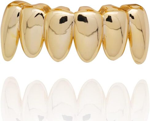 18K الذهب مطلي بالهيب هوب أسنان شواء للرجال النساء غير منتظمات 6 أسنان الفم أعلى وأسفل مصاصي الدماء in Kuwait