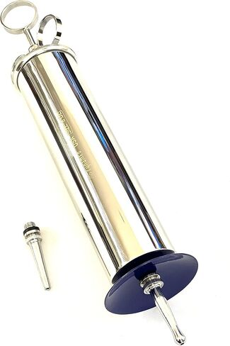 CynaMed Ear Wax Removal Syringe 8 OZ - Brass with Chrome Finish Ideal for Household, EMT, Firefighter, Police, Medical Student in Kuwait