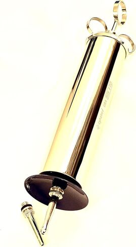 CynaMed Ear Wax Removal Syringe 8 OZ - Brass with Chrome Finish Ideal for Household, EMT, Firefighter, Police, Medical Student in Kuwait