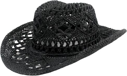 Straw Cowboy Hat for Women and Men, Western Cowgirl Hat for Holiday, Foldable Wide Brim Men Sun Hat, Fishing Hat in Saudi Arabia