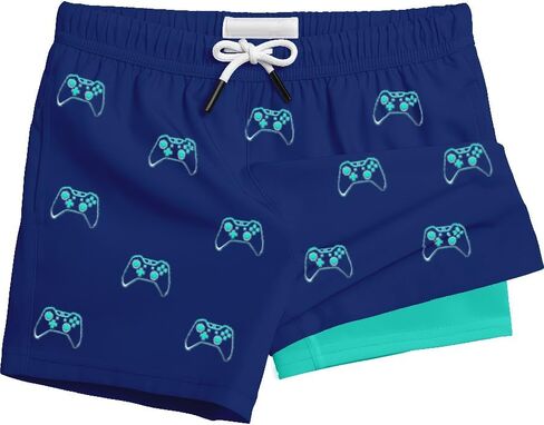 Boys Swim Trunks with Compression Liner Beach Shorts Quick Dry Board Bathing Suit Travel Essential in Saudi Arabia