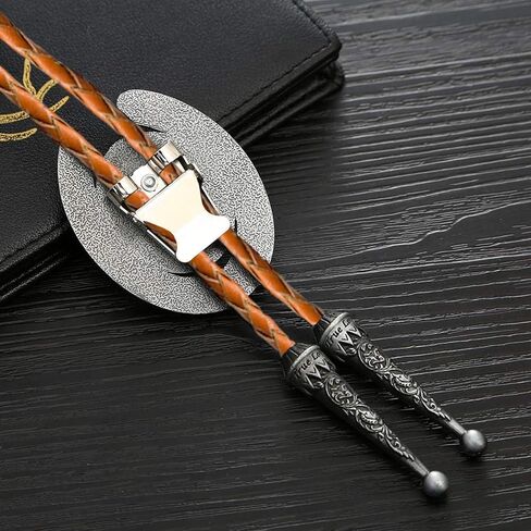 Bolo Tie للرجال Western Cowboy Leather Leathe Leatchie رسالة أولية ABCDJMR إلى Z Bolo للنساء in Saudi Arabia