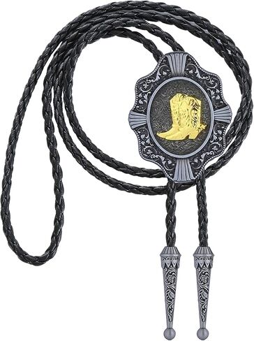 HUABOLA CALYN Vintage Bolo Tie for Men Women, Rodeo Corss Western Cowboy Ties Necklace Leather Necktie Costume Accessories in Saudi Arabia