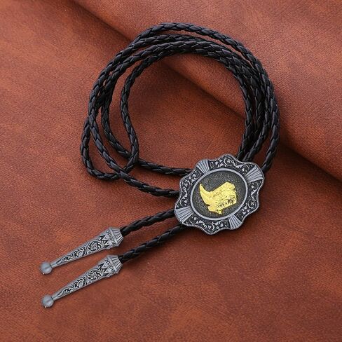 HUABOLA CALYN Vintage Bolo Tie for Men Women, Rodeo Corss Western Cowboy Ties Necklace Leather Necktie Costume Accessories in Saudi Arabia