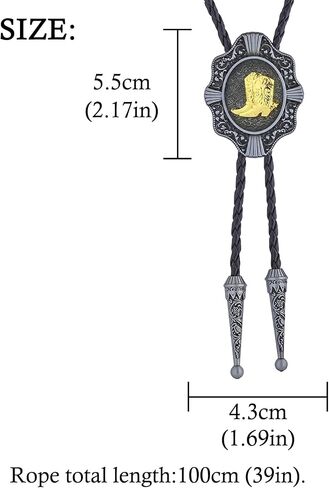 HUABOLA CALYN Vintage Bolo Tie for Men Women, Rodeo Corss Western Cowboy Ties Necklace Leather Necktie Costume Accessories in Saudi Arabia