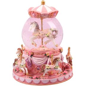 Gift Wrapped Carousel Music Box Rotating Snow Globe Light-Up Pink Unicorn Design, Decorative Merry-go-Round Musical Box with Gift Packagings Christmas Birthday Gifts You are My Sunshine in Saudi Arabia