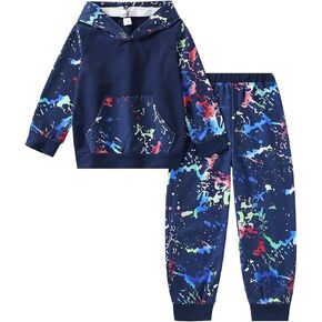 Tween Boys Clothing 2 قطعة الزي بويز ربطة عنق صباغة هوديي +سراويل سروال سروال سقوط سقوط ملابس غير رسمية in Kuwait