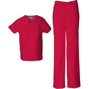Dickies Scrub Set for Men & Women 3 Pockets, V-Neck Top 83706 and Natural Rise Drawstring Pant for Healthcare Heros 83006 in Kuwait