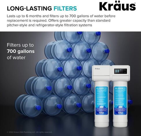 KRAUS Purita 2-Stage Under Sink Water Filtration System with Digital Display Monitor, FS-1001 in Saudi Arabia