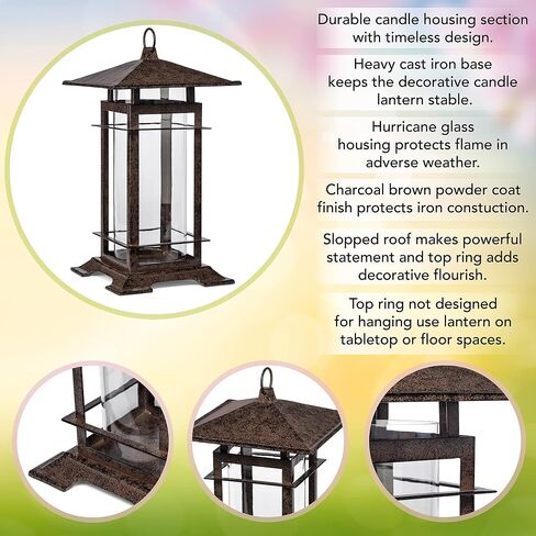 H Potter Decorative كبير الشمعة حامل الفناء ديكور شمعة الحديد الزهر فانوس in Saudi Arabia