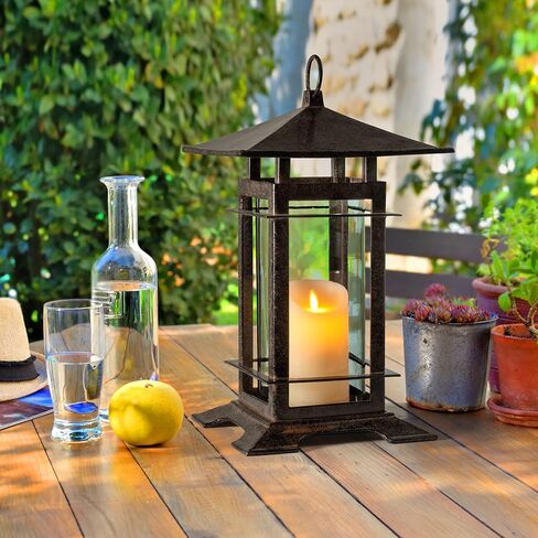 H Potter Decorative Large Candle Holder Patio Decor Cast Iron Candle Lantern in Kuwait