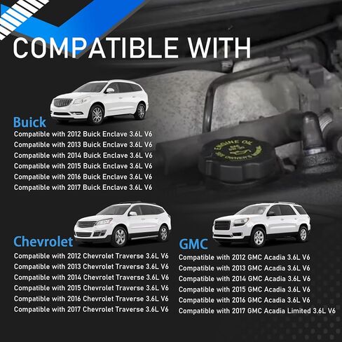 Positive Crankcase Ventilation Valve Tube Hose and PCV Valve Fitting Adapter Connector Right Kit Compatible with 2012-2017 GMC Acadia Buick Enclave Chevrolet Traverse Replaces 12583384 in Saudi Arabia