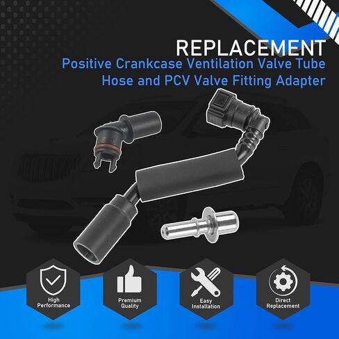 Positive Crankcase Ventilation Valve Tube Hose and PCV Valve Fitting Adapter Connector Right Kit Compatible with 2012-2017 GMC Acadia Buick Enclave Chevrolet Traverse Replaces 12583384 in Saudi Arabia