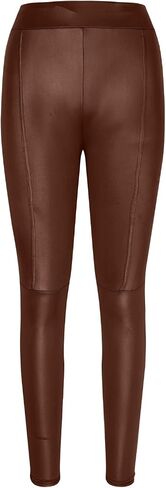 Women's Faux Leather Leggings High Waisted Pants Elastic Butt Lifting Stretchy Sexy Slim Fit Tights Party Clubwear in Saudi Arabia