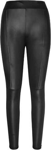 Women's Faux Leather Leggings High Waisted Pants Elastic Butt Lifting Stretchy Sexy Slim Fit Tights Party Clubwear in Saudi Arabia