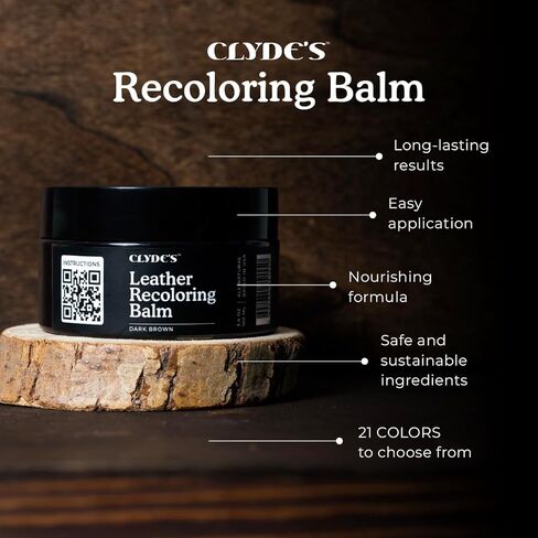 Clyde's™ Recoloring Balm | Non-Toxic Material Dye & Restorer for Furniture, Car Seats, & More | 23 Colors (Gray, 50ML) in Saudi Arabia