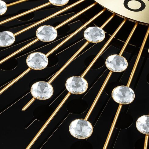 ساعات حائط كبيرة لديكور غرفة المعيشة، ساعات حائط كبيرة وحديثة صامتة، غير موقوتة لغرفة النوم، المكتب، المطبخ، ديكور المنزل، 24 بوصة، ساعة كريستال سوداء مستديرة، ديكور فني جداري للمنزل الداخلي in Kuwait