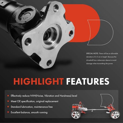 A-Premium Rear Complete Drive Shaft Prop Shaft Driveshaft Assembly Compatible with Ford F-150 2009 2010 2011 4.6L 5.0L 5.4L Crew Cab Pickup, 4WD, Replace# AL3Z4R602KB in Saudi Arabia