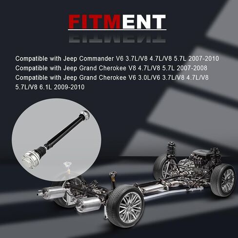 JDMON Front Complete Drive Shaft Prop Shaft Driveshaft Assembly Compatible with Jeep Commander 6.1L 2007-2010 Compatible with Jeep Grand 3.7L 4WD Cherokee Front Drive Shaft Replace 52853432AA 653012 in Saudi Arabia