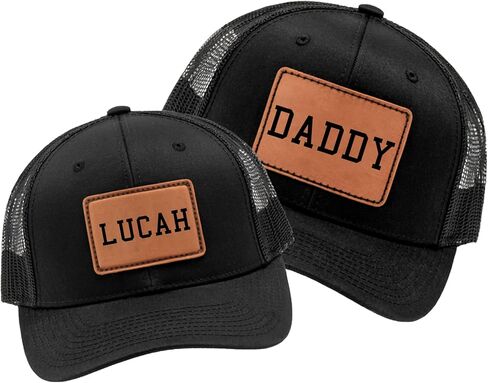 Personalized Dad and Son Matching Hat, Baseball Cap for Daddy and Baby, Toddlers, Newborns, Kids Hat Leather in Saudi Arabia
