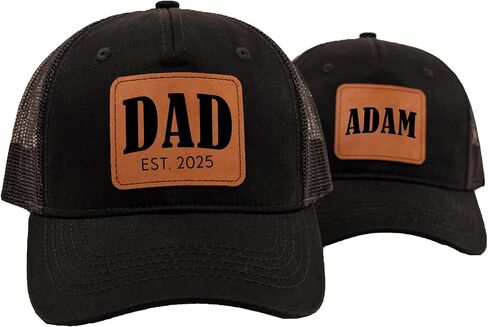 Personalized Dad and Son Matching Hat, Baseball Cap for Daddy and Baby, Toddlers, Newborns, Kids Hat Leather in Saudi Arabia