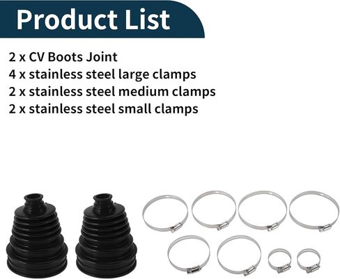 1 Set 5.12" Height CV Boots Joint Rubber Height Flexible Constant Velocity Joint Pagoda Shape Black Universal in Saudi Arabia