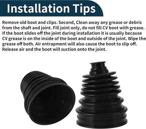 1 Set 5.12" Height CV Boots Joint Rubber Height Flexible Constant Velocity Joint Pagoda Shape Black Universal in Saudi Arabia