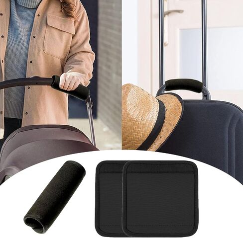 2 Pack Luggage Handle Wraps, Soft Handle Covers for Suitcase, Handle Wrap for Carry On/Bag, Travel Accessories for Luggage (Black) in Saudi Arabia