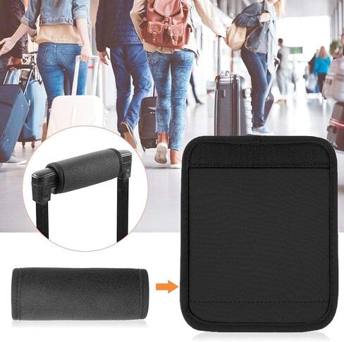 2 Pack Luggage Handle Wraps, Soft Handle Covers for Suitcase, Handle Wrap for Carry On/Bag, Travel Accessories for Luggage (Black) in Saudi Arabia
