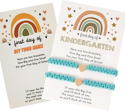 First Day of Kindergarten Bracelets for Mommy and Me Back To School Gift Matching Bracelets, Mother Daughter Bracelets Pre-K Gifts for Girls Boys, Heart Wish Adjustable Bracelets in Kuwait
