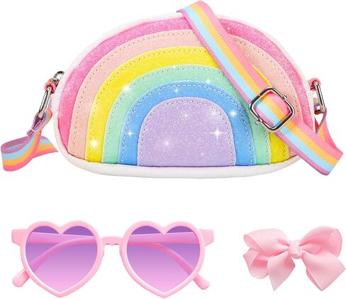 Toddler Rainbow Purse for Kids Gift Set Little Girls Cute Crossbody Bag in Saudi Arabia