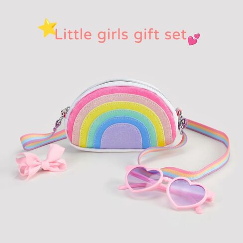 Toddler Rainbow Purse for Kids Gift Set Little Girls Cute Crossbody Bag in Saudi Arabia