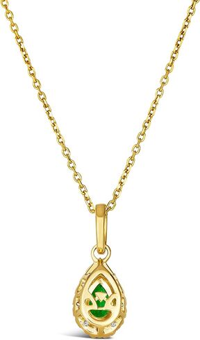 Le Vian 1/5 قيراط أبيض وشوكولاتة الماس مع 1/3 قيراط الكمثرى قطع القلادة الزمرد الزمرد القلادة للنساء في الذهب الأصفر 14K (بني فاخر ، CTTW) هالة قلادة على 18 بوصة in Saudi Arabia