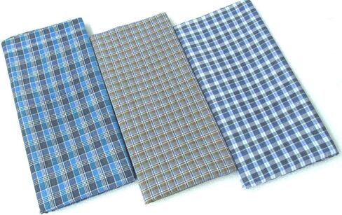 100% Cotton Men's Kaily, Unstitched Check Combo Lungi (Mude) - Pack of Three - Small Check Kaily munde - Colour are Assorted Multicolor in Saudi Arabia