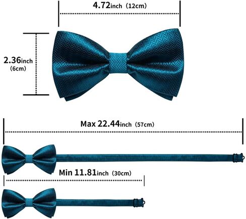 Bow Ties Silk Solid Woven Cravat Cufflinks Hanky Corsage Set for Suit or Tuxedo Man Wedding Knot (Blue As Shown) in Saudi Arabia